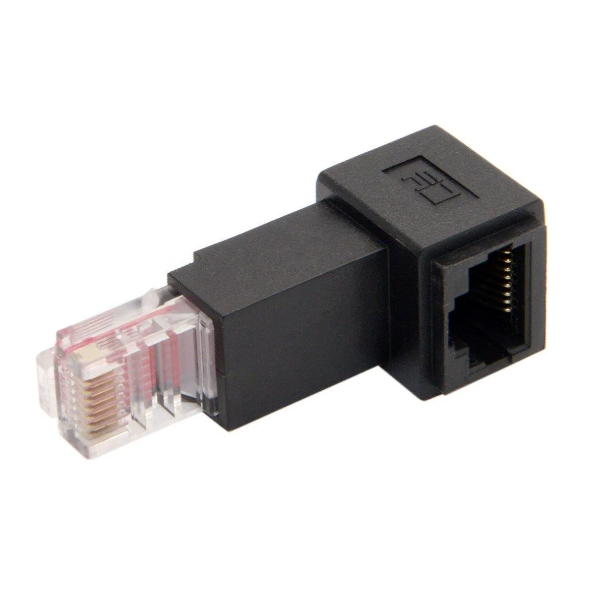 LORDWORLD LORDWORLD Up Angled 90 Degree 8P8C Cat 5e Male to Female Network Connector — product photo