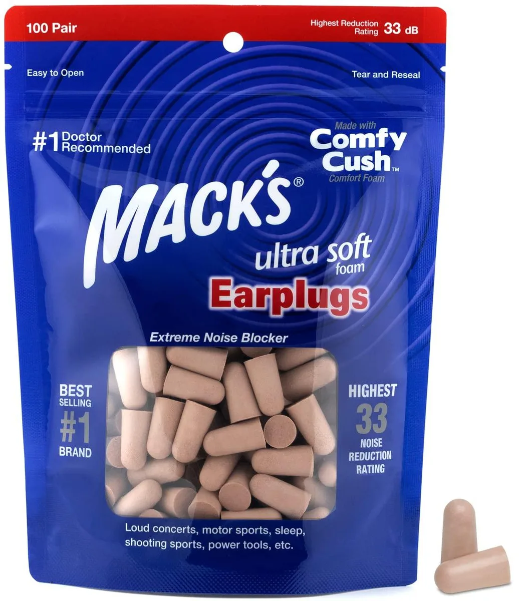  Mack's Ultra Foam Earplugs 1092 200 Pair 33dB Beige — product photo