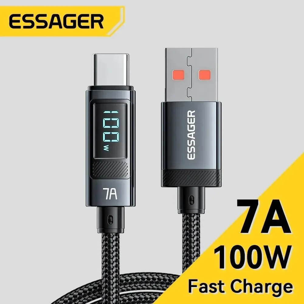 LUOM LUOM USB-A to USB-C Cable 7A 100W 480Mbps 3.3ft Black — product photo