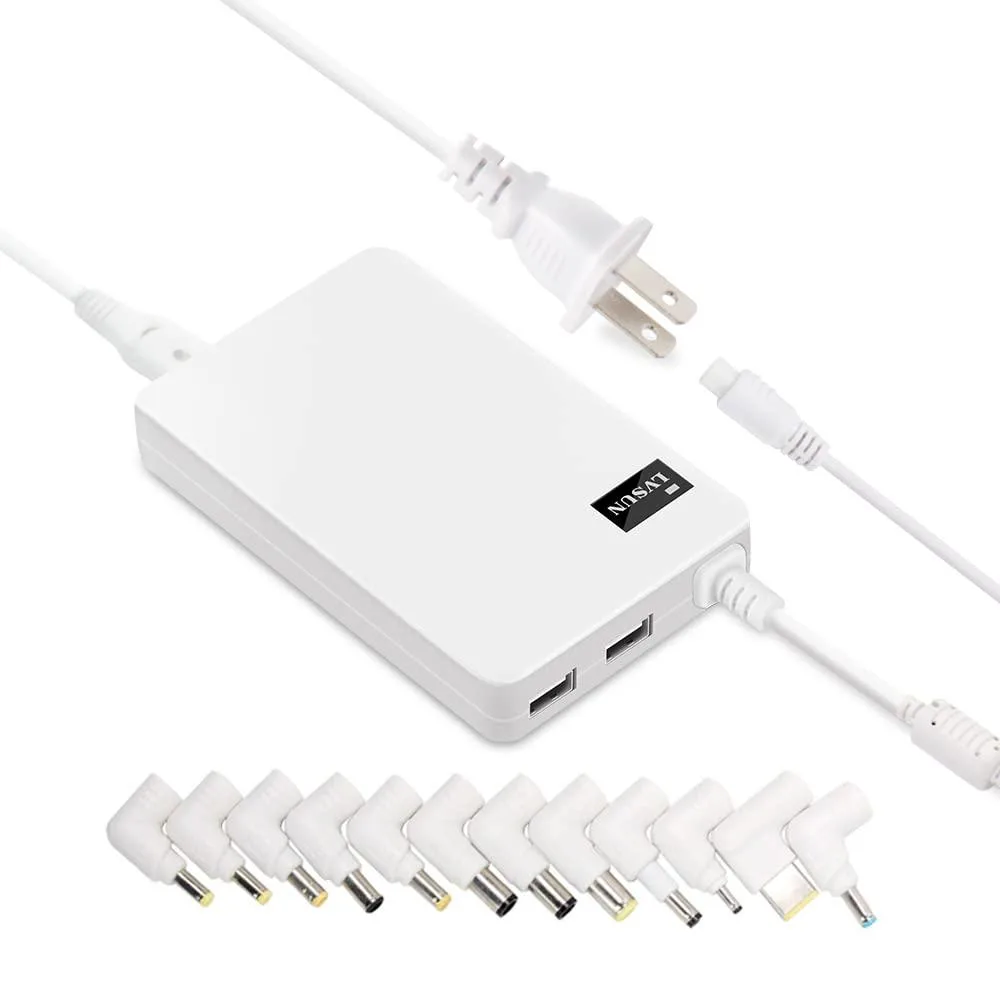  DELL LS-PAB90S-2U 90W Universal Laptop Charger 12 Tips White — product photo