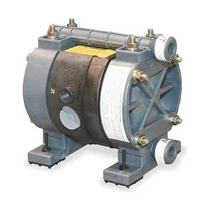 White double diaphragm pump trap with top and bottom ports