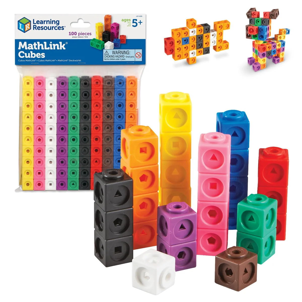 Learning Resources MathLink Cubes Set of 100 Cubes — product photo
