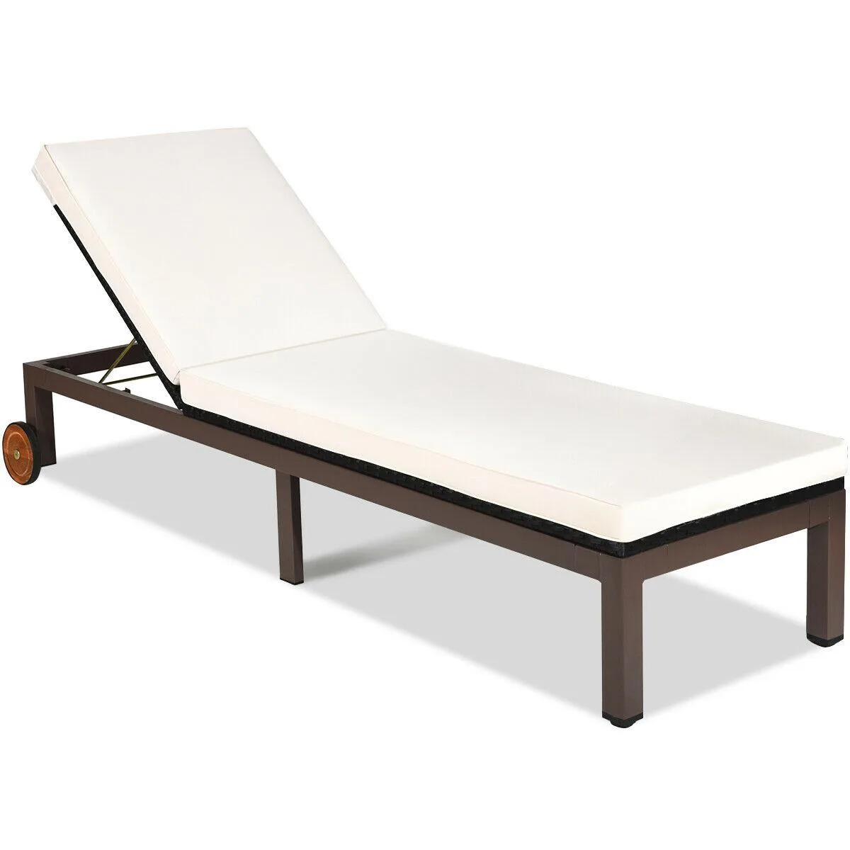 SlickBlue SlickBlue Adjustable Rattan Chaise Lounge Beige 81" x 26.5 — product photo