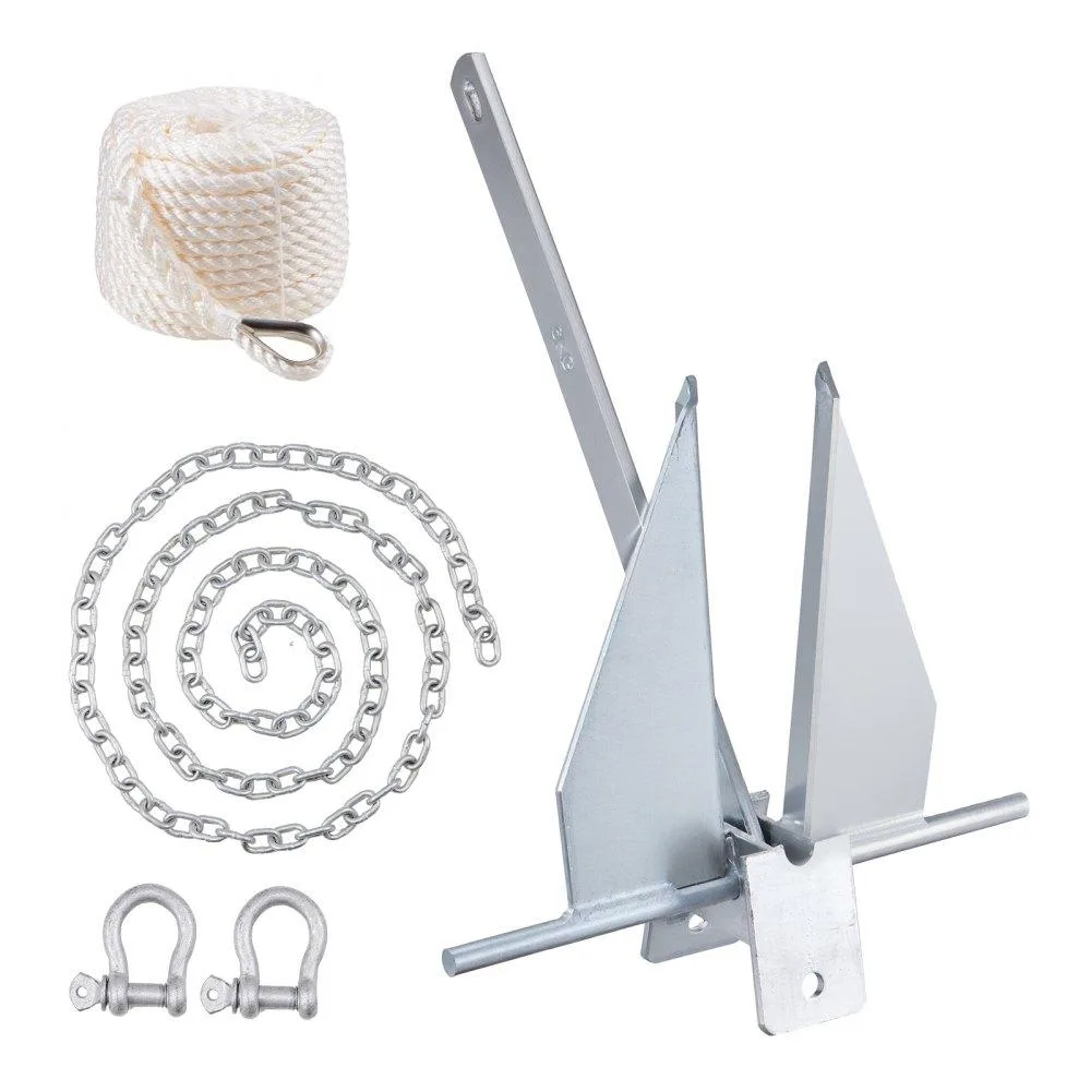 VEVOR VEVOR 13 lb Fluke Anchor Kit 7.9' Chain 101' Rope 2 Shackles — product photo