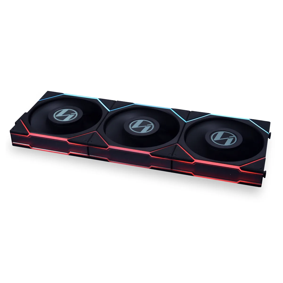 Lian Li Lian Li 12TLLCD3B 120mm case fan 3-pack black 28mm 350-1900 RPM 62 CFM 27 dB(A) 4-pin RGB — product photo