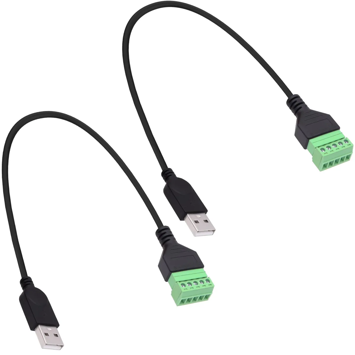 Vszerda Vszerda USB 2.0 A Male to 5-Pin Solderless Screw Terminal Extension Cable 30cm 2-Pack — product photo