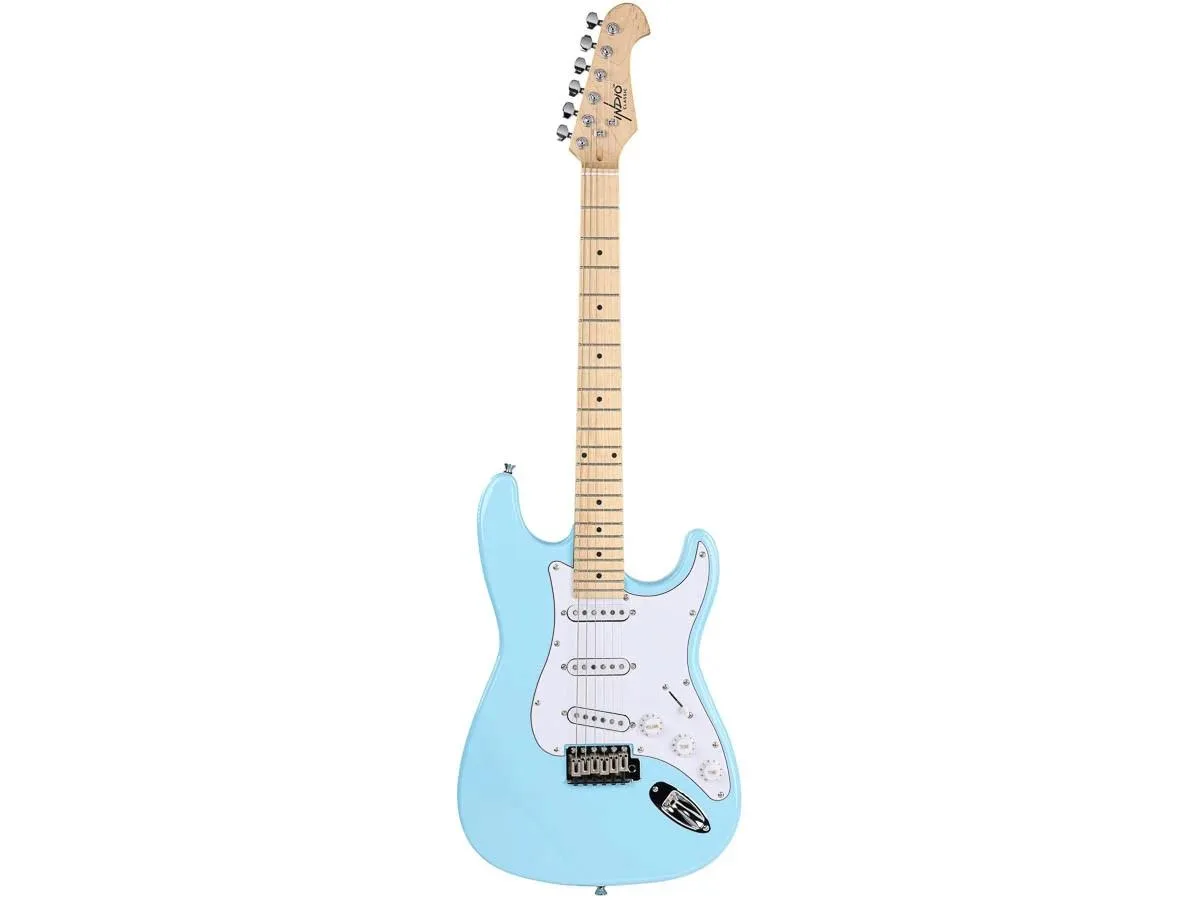 Monoprice Inc. Monoprice Inc. 610018 Cali DLX Plus Solid Ash Electric Guitar Light Blue Maple Fretboard — product photo