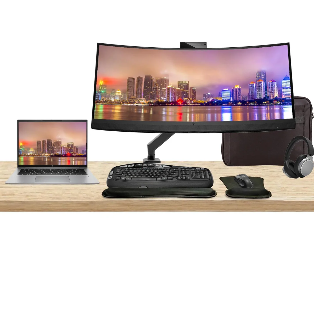 HP HP ZBook Firefly G10 14" Ryzen 5 16GB 512GB Bundle Z34c 34" MK670 Mount Bag — product photo