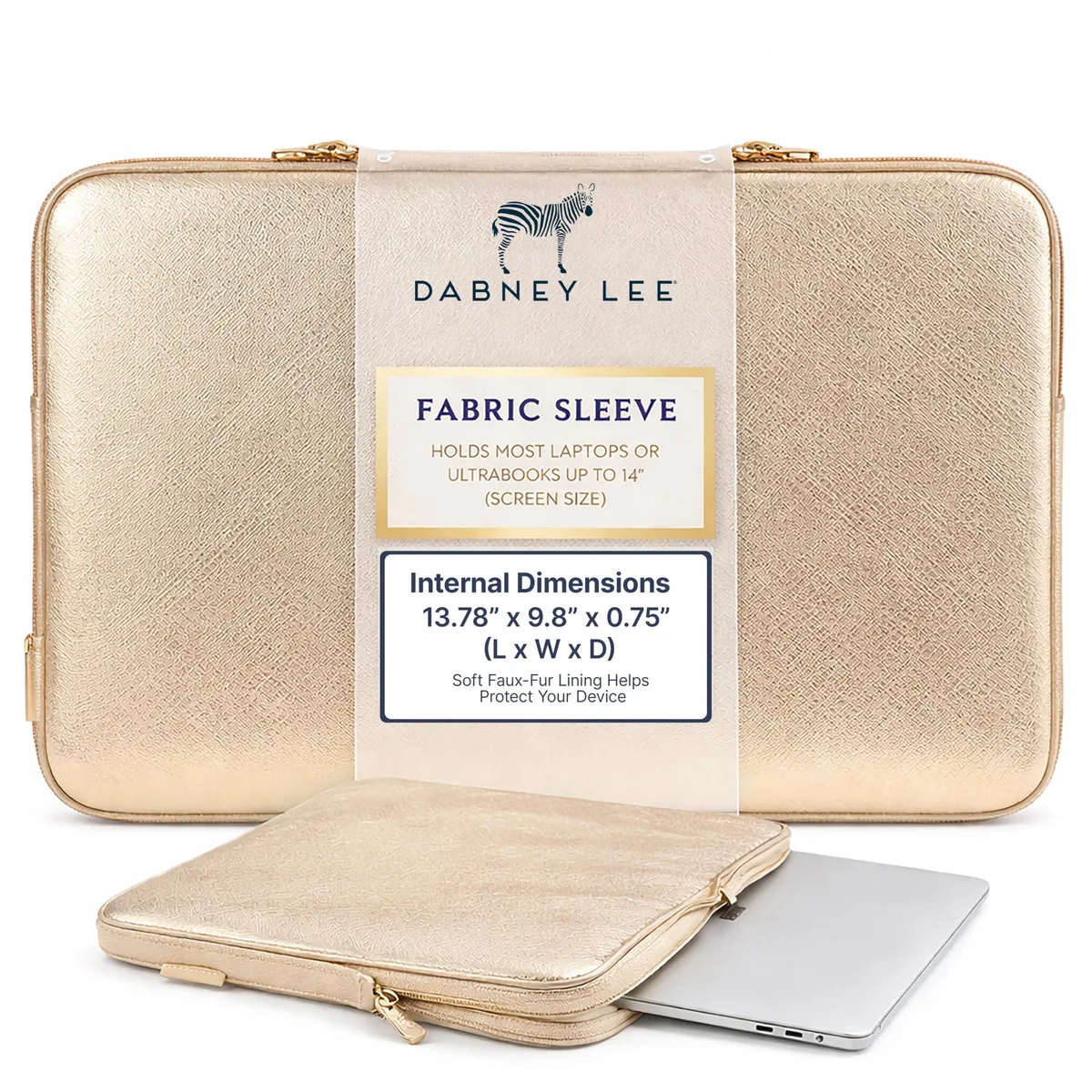  Dabney Lee LS0206-CPA 14 Inch Champagne Neoprene Laptop Sleeve — product photo