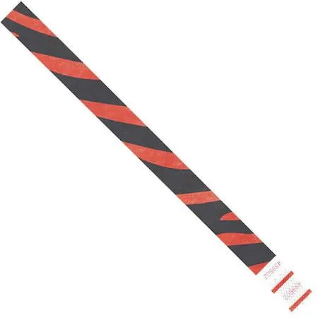DuPont Tyvek DuPont Tyvek WR108RD Wristbands 3/4" x 10" Red Zebra Stripe PK500 — product photo