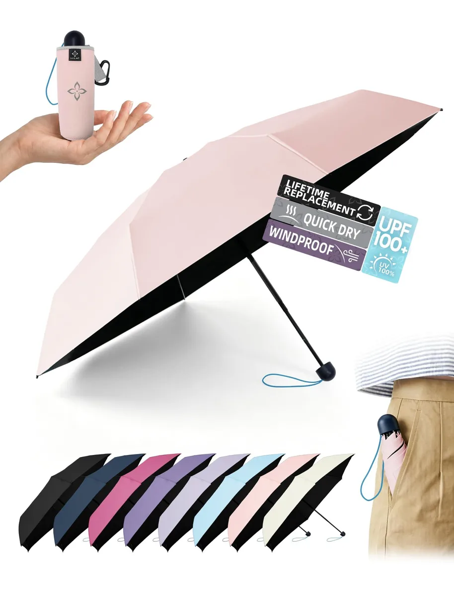 LILAC 39" Manual Compact Umbrella Pink — product photo