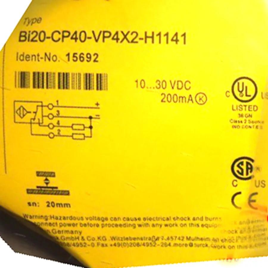 Turck Turck BI20-CP40-VP4X2-H1141 inductive sensor PNP 20 mm 1065 VDC M12 — product photo