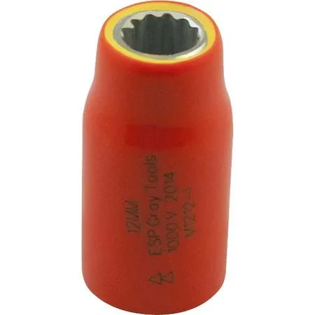 Orange insulated 10mm 1/2 inch drive 12 point socket with yellow safety layer