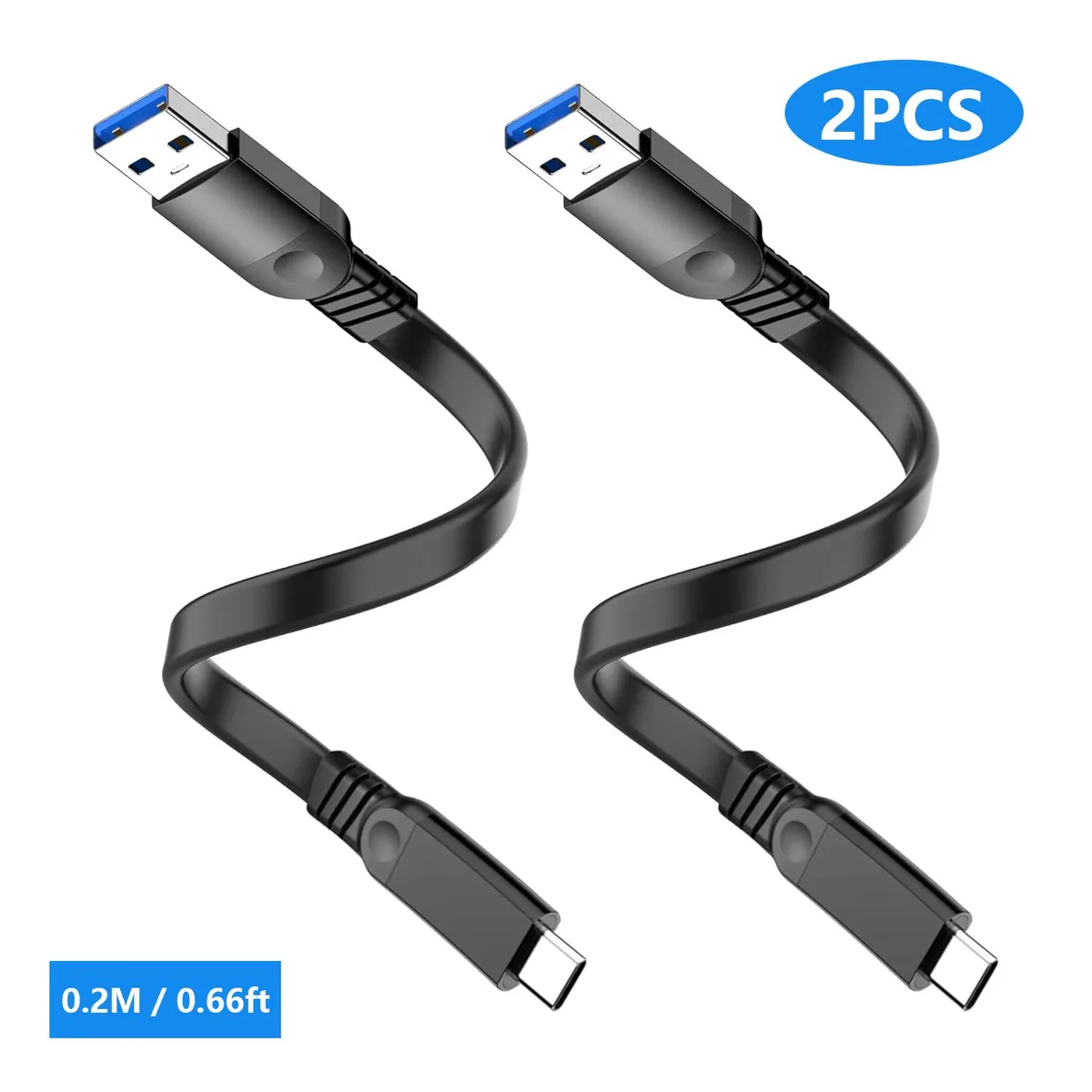 AUTYUE AUTYUE 2PCS USB A to USB C Cable 0.2m 10Gbps 60W — product photo