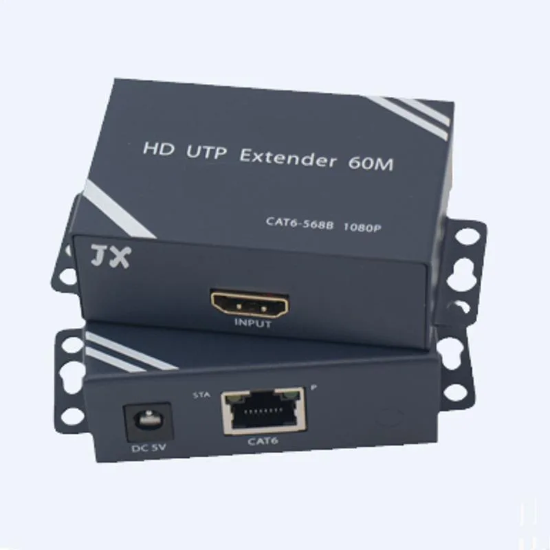 Lenkeng Technology Co,. Ltd Lenkeng Technology Co,. Ltd 197Ft 60M POC HDMI Extender 1080P@60Hz Transmitter Receiver Kit CAT6 Black — product photo