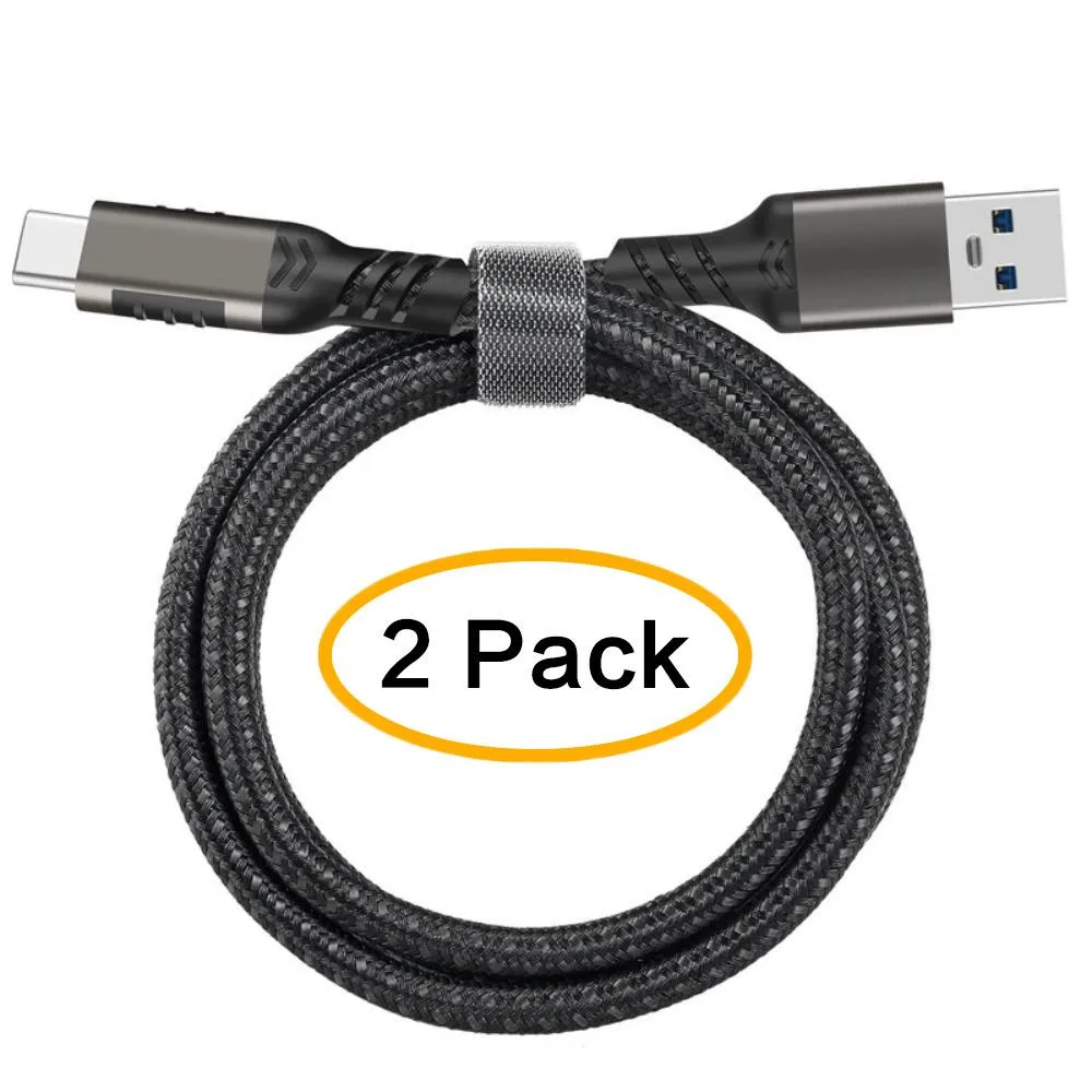 Jansicotek Jansicotek PQ057 USB A to USB C Braided Cable 2Pack 6.6ft Black — product photo
