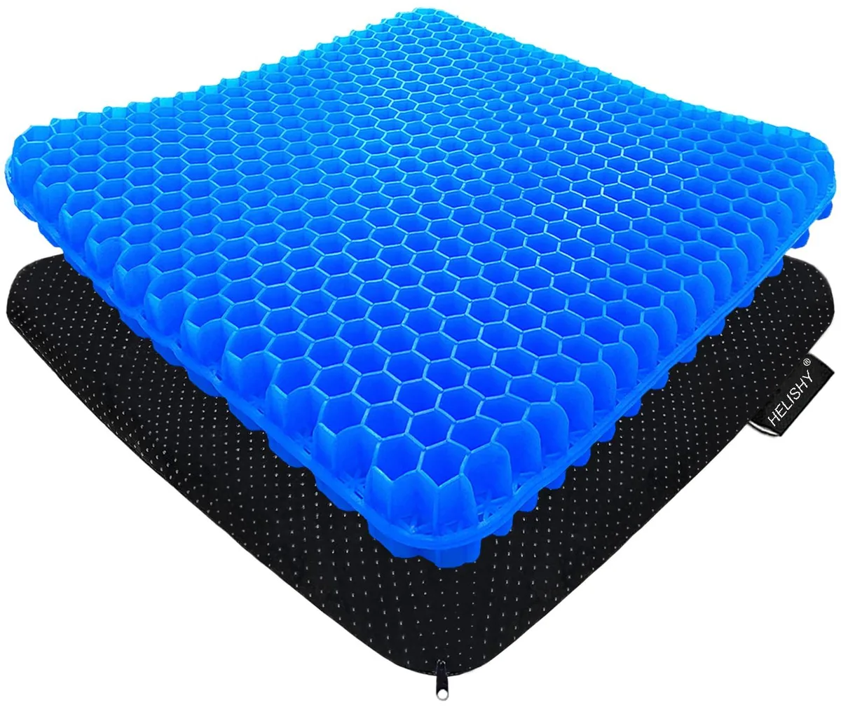 Pack of ten small black neck support cushions with breathable elastic covers