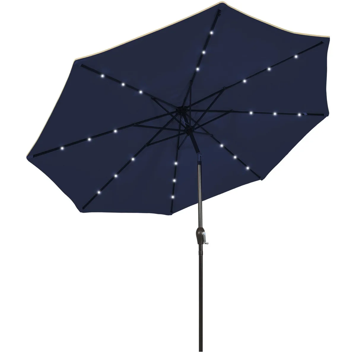 SlickBlue SlickBlue 9 ft Solar LED Patio Umbrella Dark Blue 18 Lights Crank Tilt — product photo