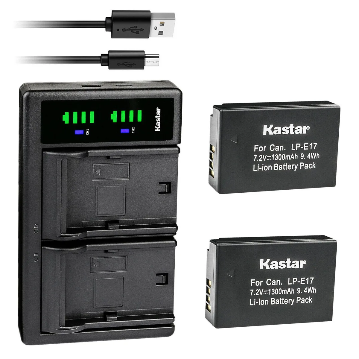 Kastar Kastar LP-E17 2-Pack Battery &amp; LTD2 USB Charger — product photo