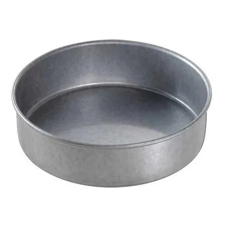 Silver glazed round cake pan 7 inch diameter 2 inch depth