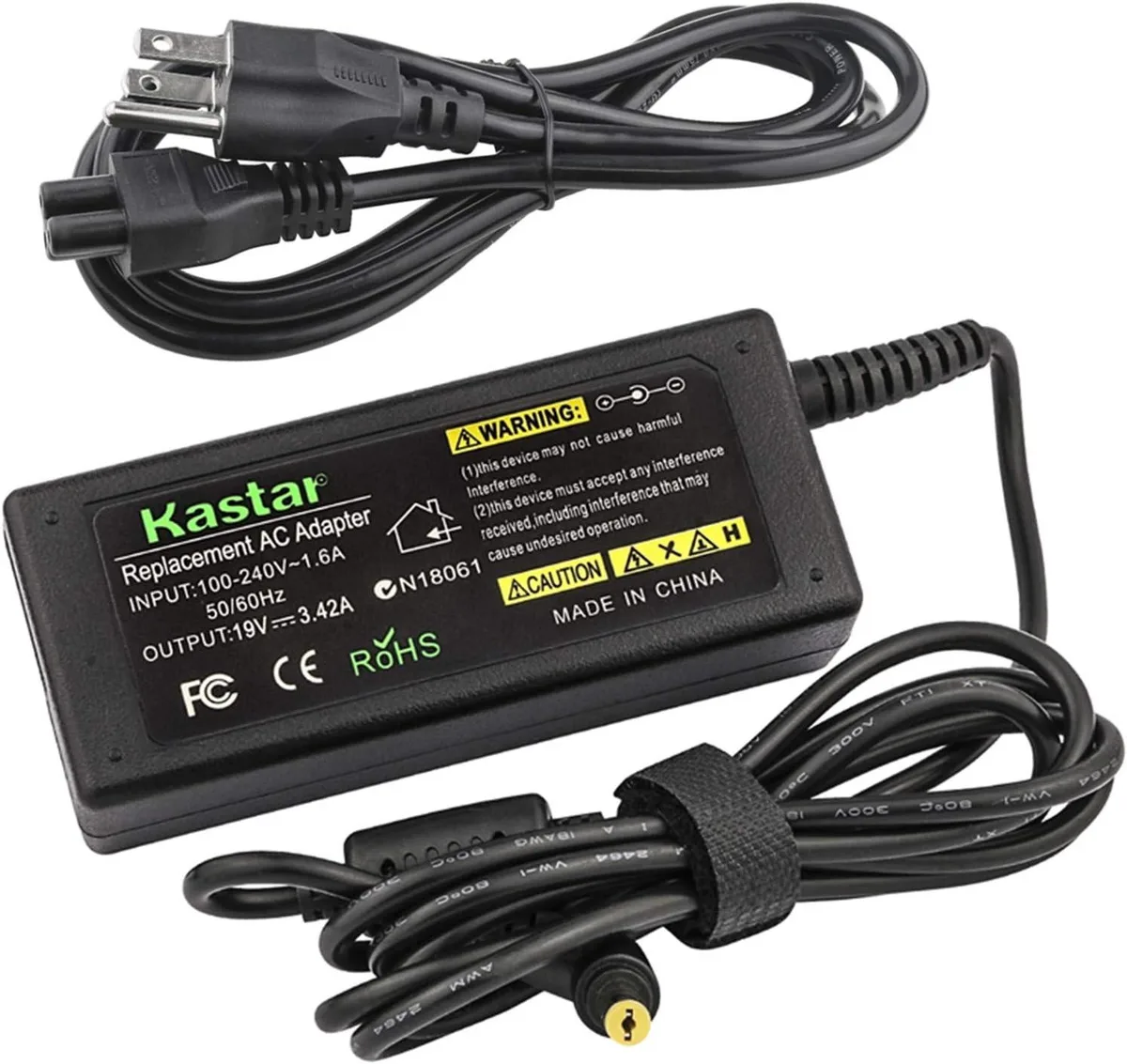 Kastar Kastar AC Adapter 19V 3.42A 65W for Gateway NE56R NV55C NV75S NV59C NV52L NV56R NV55S NV57H — product photo