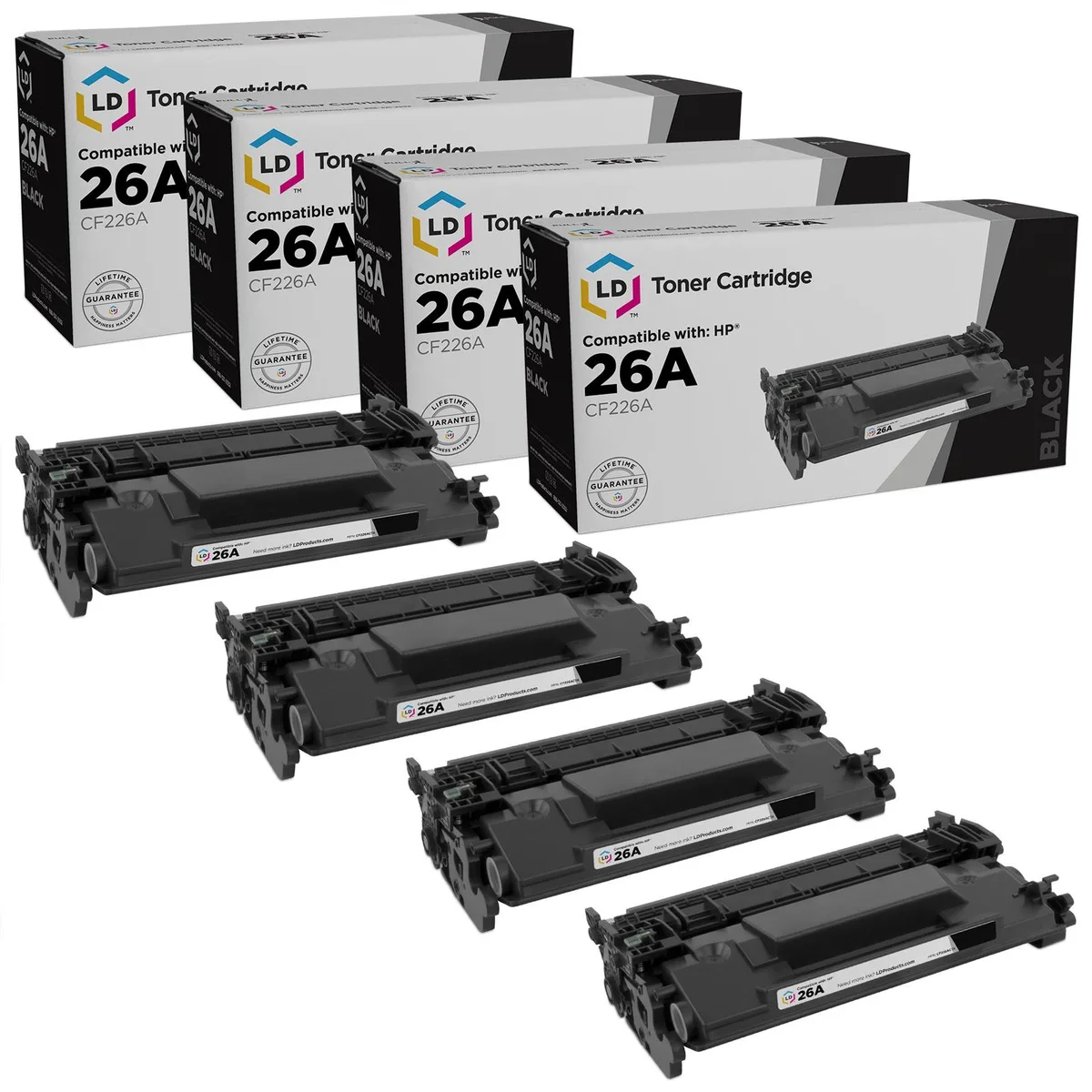 LD Products LD Products Compatible Toner Cartridge Replacement for HP 26A CF226A (Black, 4-Pack) — product photo
