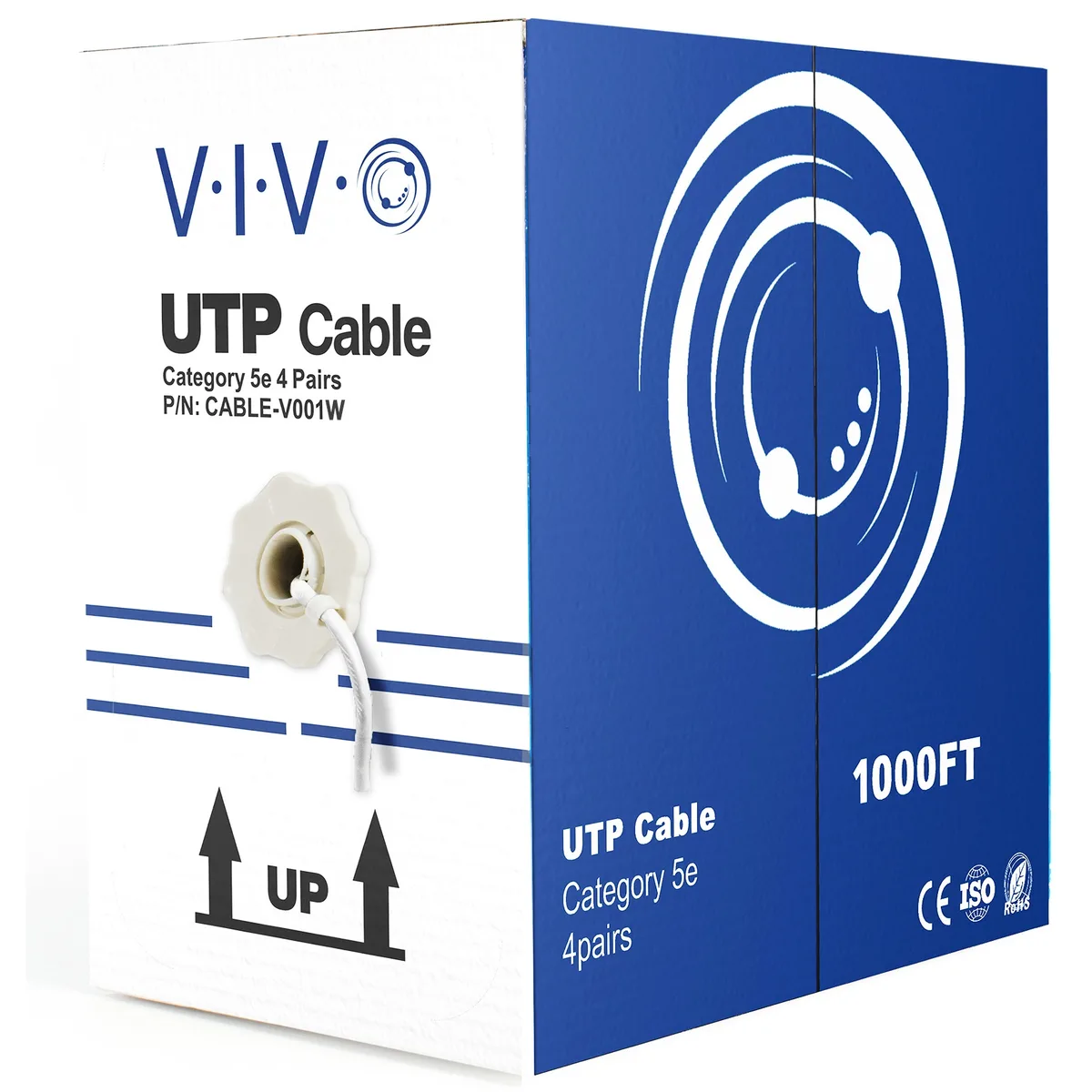 VIVO VIVO White Cat5e UTP Bulk Cable 1000ft 24AWG CCA — product photo