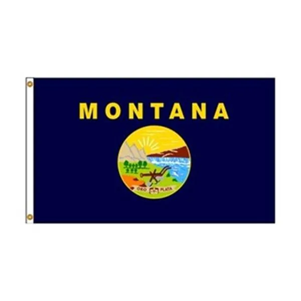 Rectangular Montana state flag, 4 by 6 feet, light blue nylon with grommets