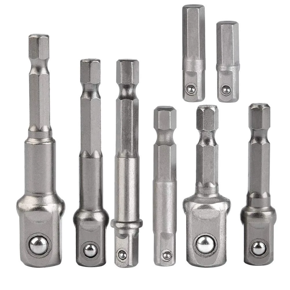  TIMESETL TXJ-042-US 8pc Impact Adapter Set 1/4 3/8 1/2 Hex Shank Machine Shop Hardware — product photo