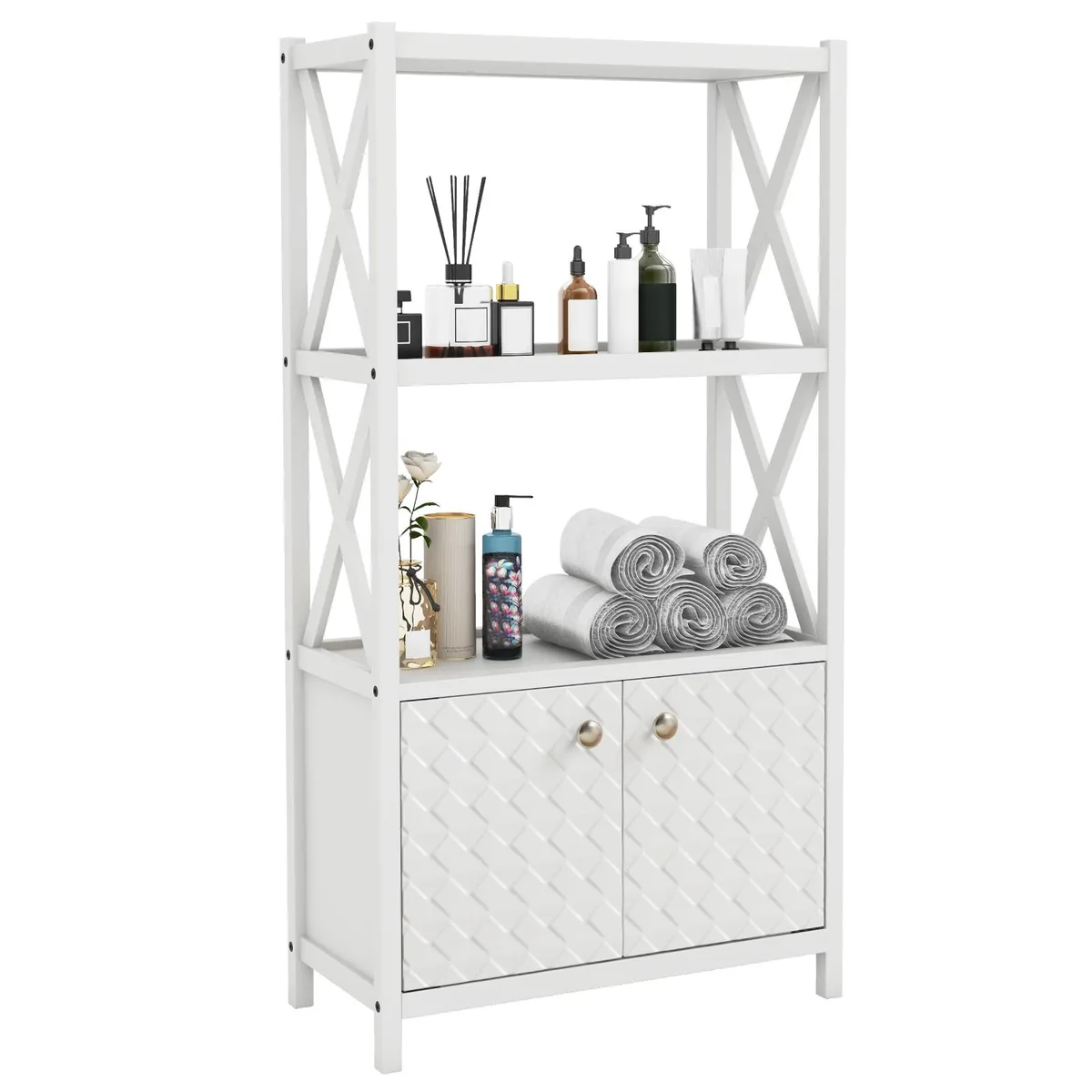 SlickBlue SlickBlue Bath Storage Cabinet White 25x12x47in 22lbs — product photo