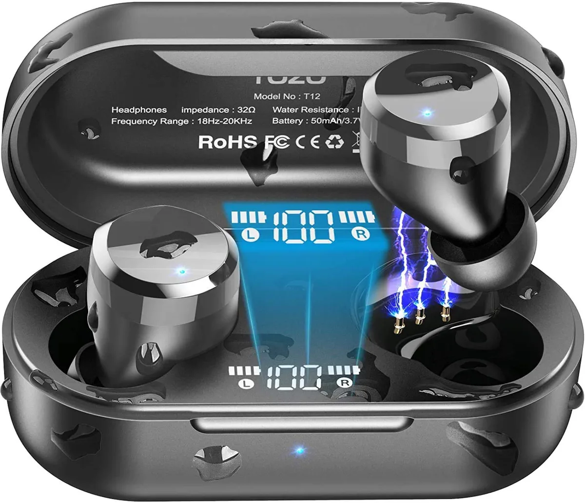 TOZO Store TOZO Store T12 Wireless Earbuds Bluetooth 5.0 IPX8 Black — product photo