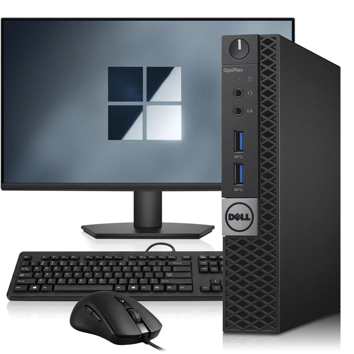 DELL DELL OptiPlex 3040 Micro PC i5-6500T 16GB 256GB 24" monitor KB mouse Wi-Fi Win 11 Pro — product photo