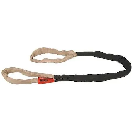 Tan polyester roundsling with eye-and-eye ends 8 ft long 10600 lb capacity