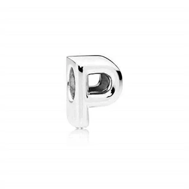 Pandora Letter P charm in polished sterling silver