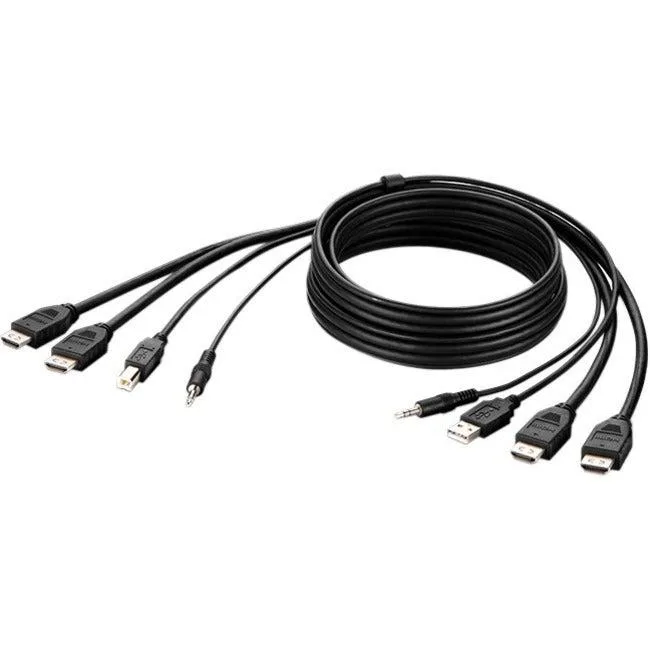 Belkin Belkin Dual HDMI High Retention USB A-B Audio Passive KVM Cable 6 10ft — product photo