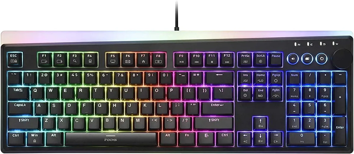 TUKO TUKO K71M RGB Mechanical Gaming Keyboard Brown Switches 107 Keys PBT Keycaps Detachable USB-C Cable Black — product photo