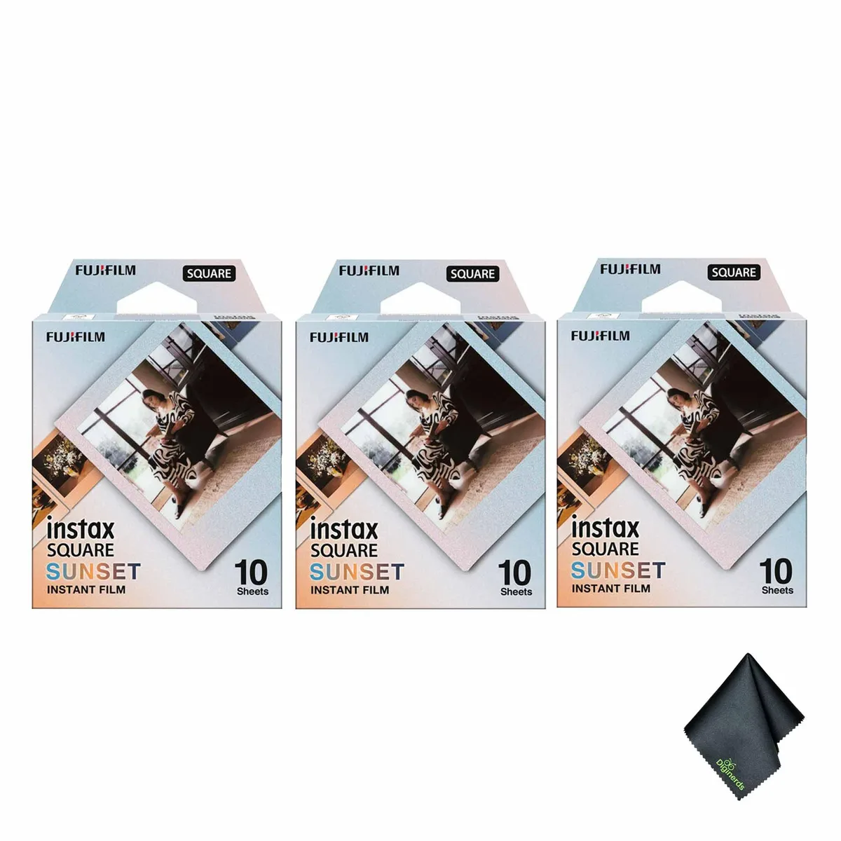 FUJIFILM FUJIFILM INSTAX SQUARE Sunset Instant Film 3-pack with Cloth — product photo
