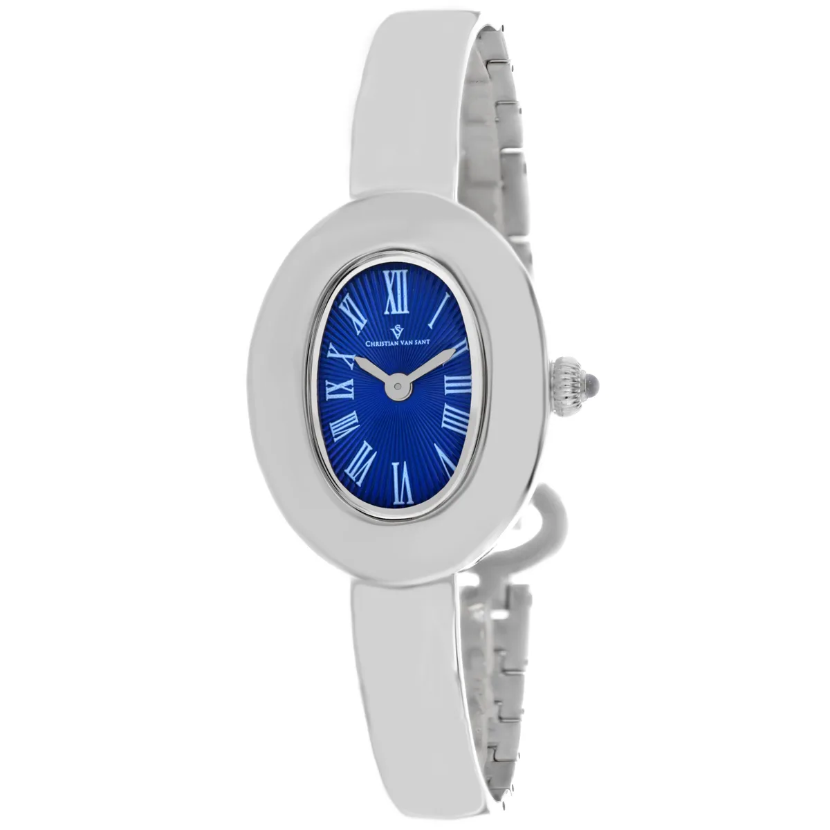 Christian Van Sant Anora watch, blue dial, stainless steel case and bracelet