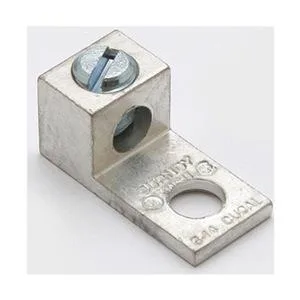 Small aluminium lug, slotted head, single hole, 1.06 in long