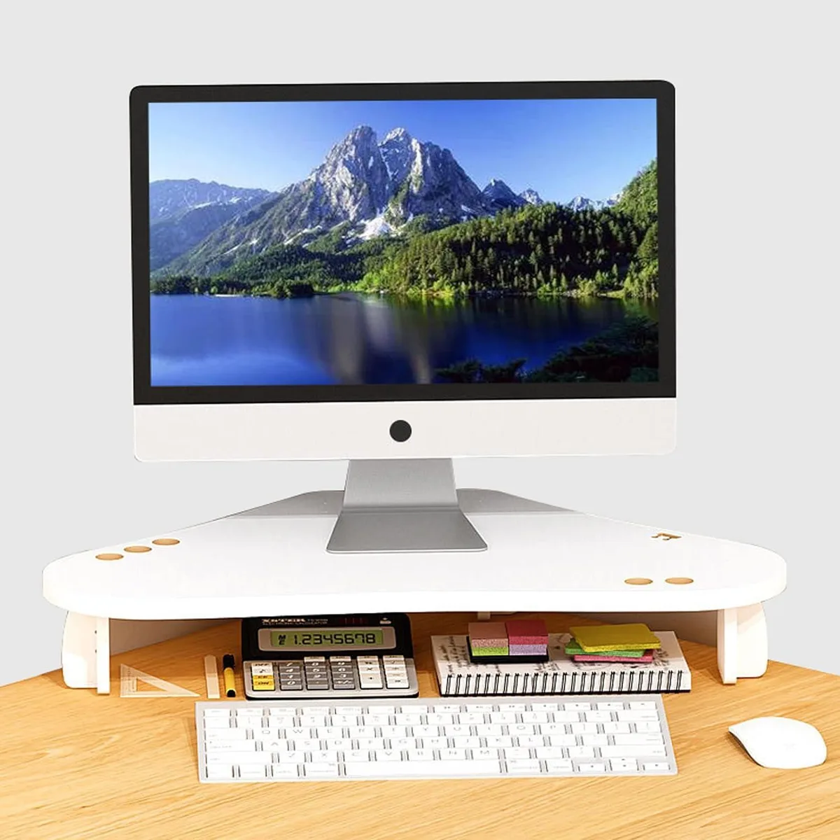 PISKEKAT PISKEKAT Triangle Wood Monitor Stand Riser 39 — product photo