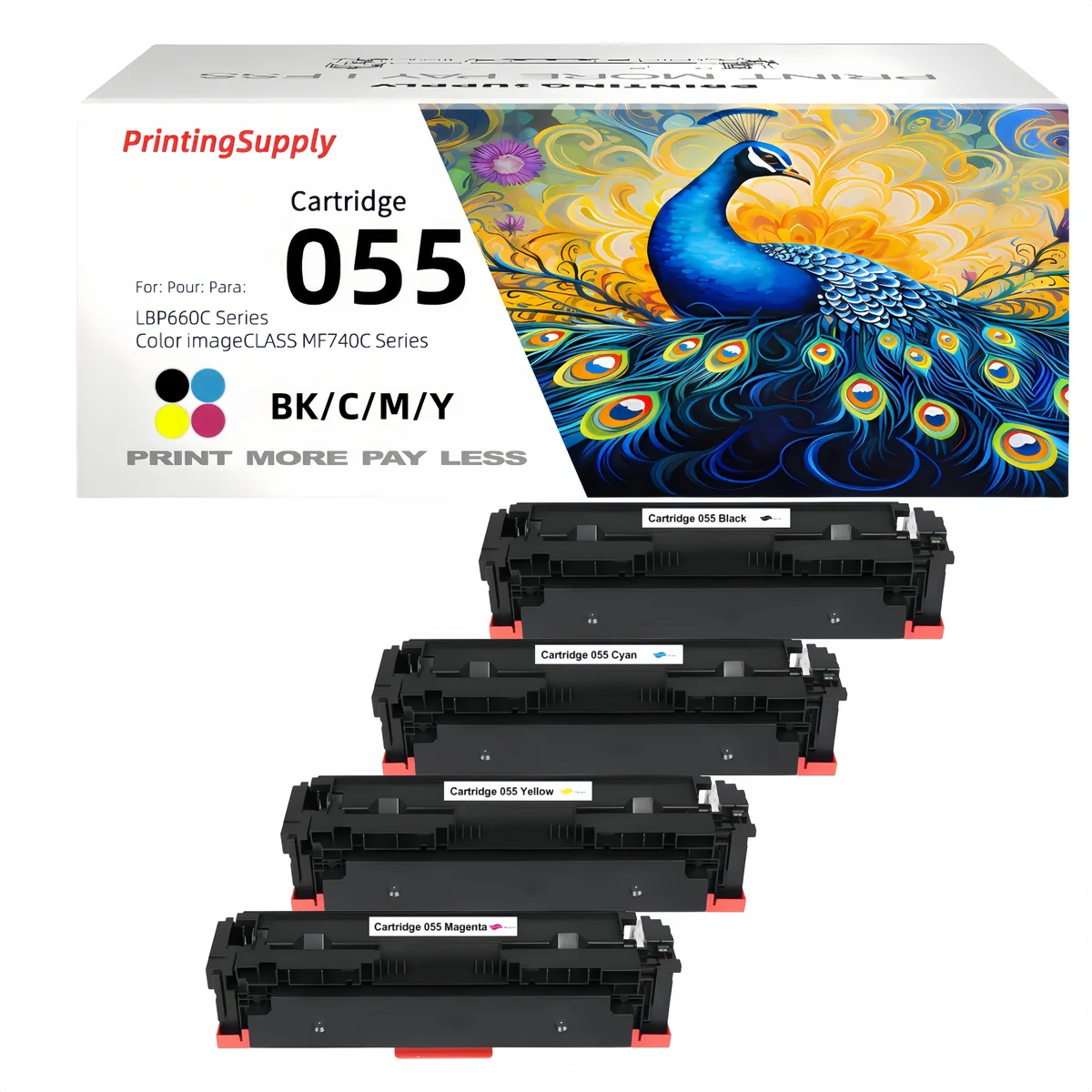 New Brand New Brand 055 055H 4-Pack Toner Cartridge Black Cyan Magenta Yellow — product photo