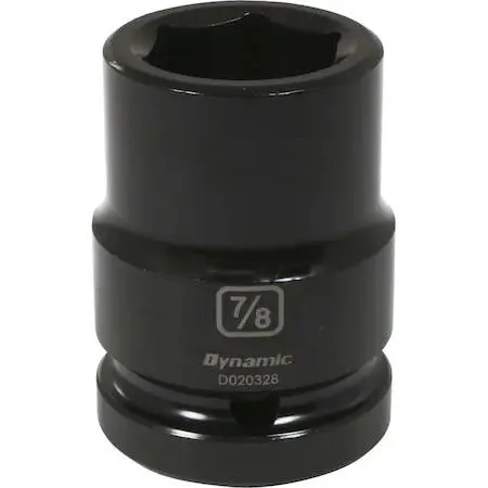 Black phosphate 3/4-inch drive 6-point socket, size 7/8-inch, laser-etched markings