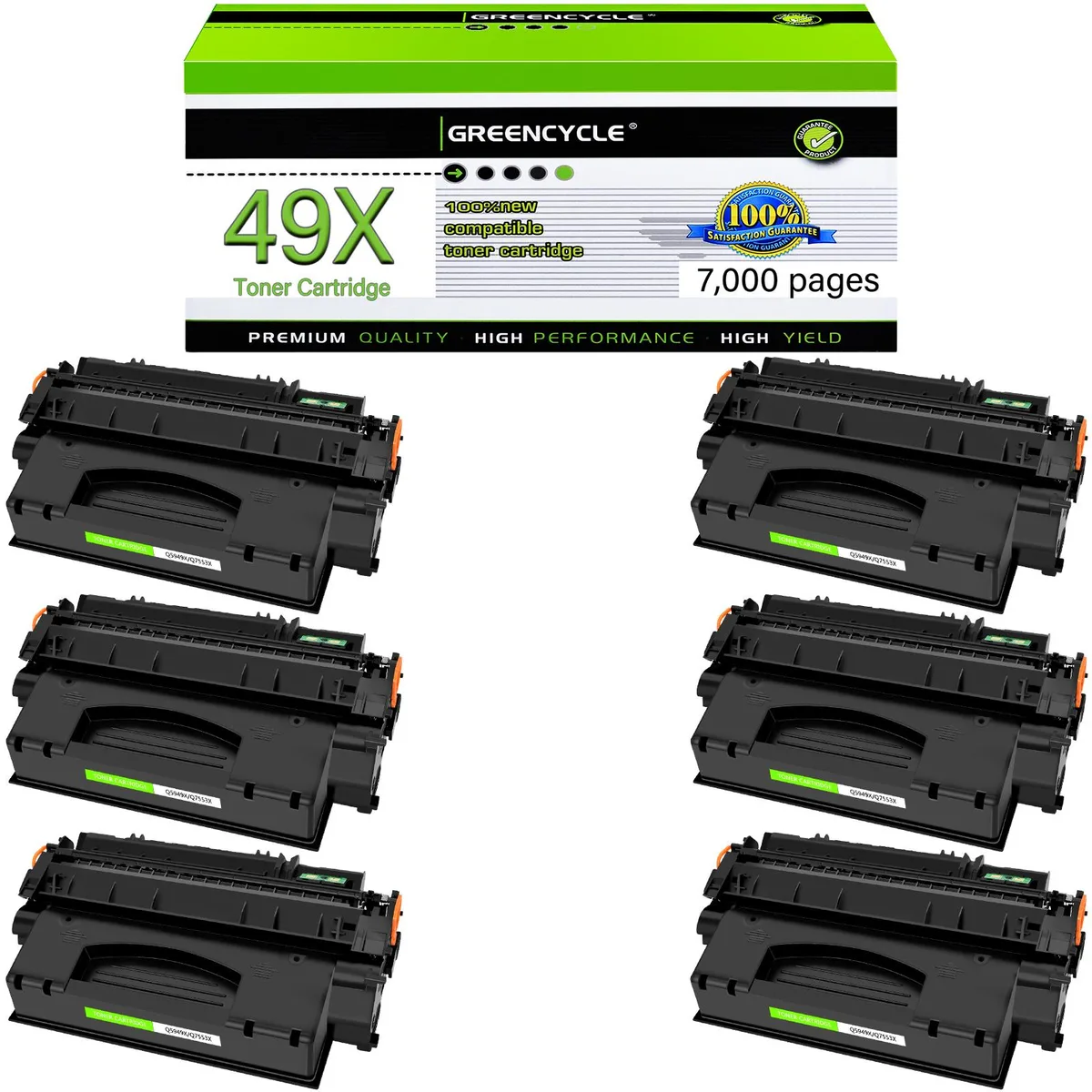 GREENCYCLE GREENCYCLE Q5949X 6-pack black toner cartridge 7000 pages — product photo