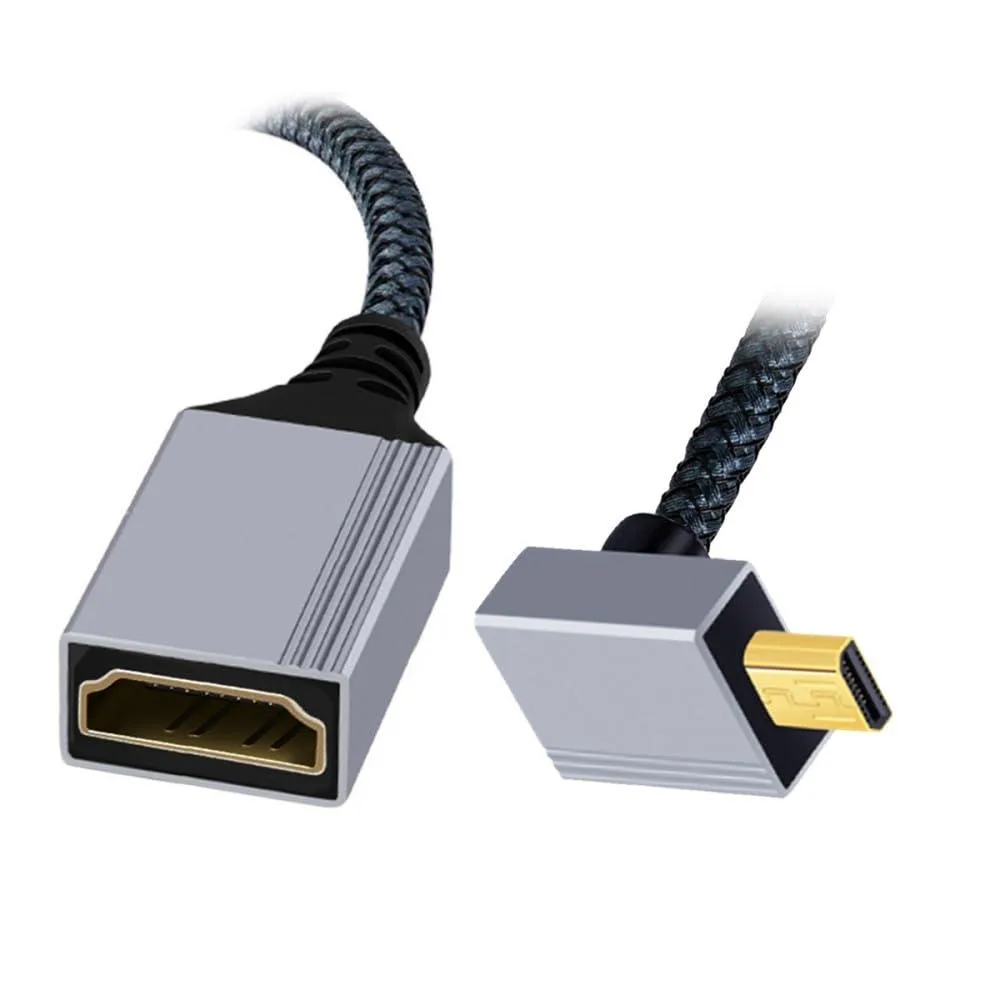 Fervit Fervit Micro HDMI 2.1 Male 90° Up Angled to HDMI Female Extension Cable — product photo