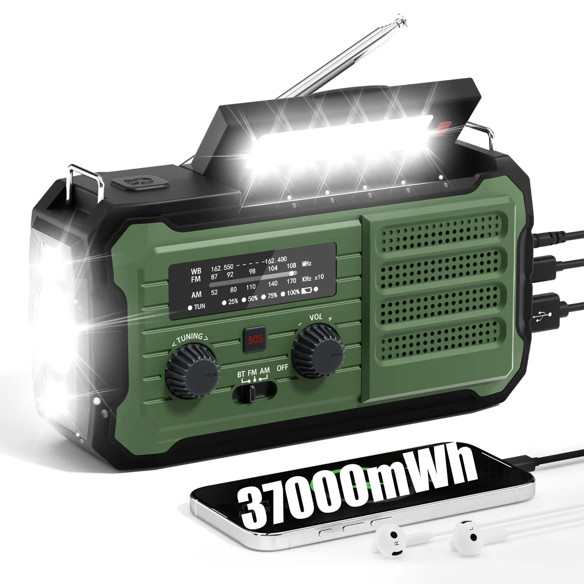  Vokida YX328 Emergency Radio 10000mAh 37000mWh — product photo