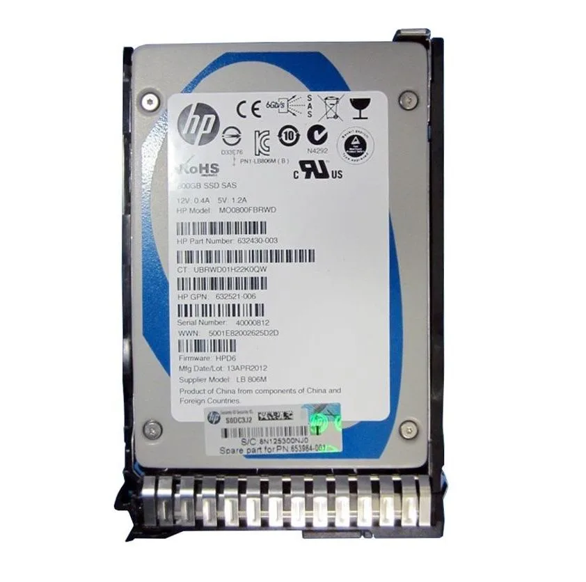 HP HP 653109-B21 800 GB 2.5" SAS internal SSD — product photo