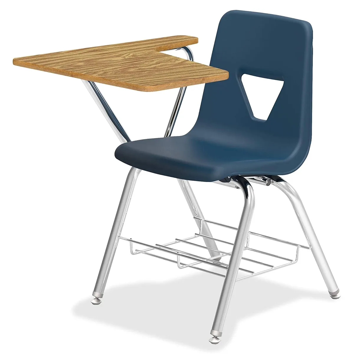 Lorell Lorell 99915 Tablet Arm Student Combo Desk Chair 30 x 29.5 x 20 Navy Medium Oak — product photo