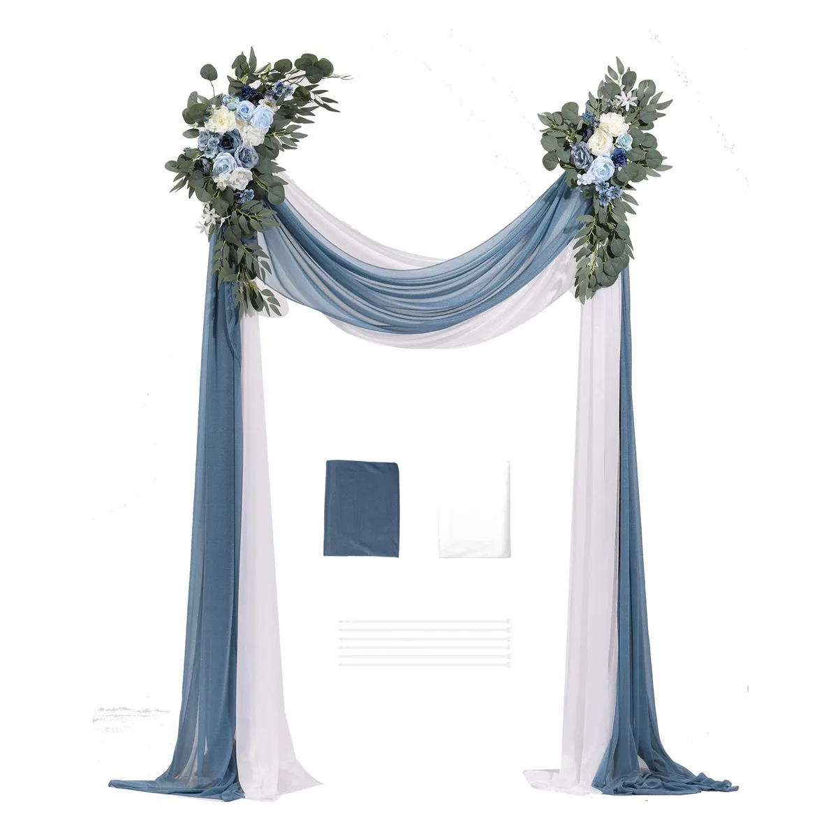 VEVOR VEVOR Blue White 4-Piece Floral Arrangement Kit 21ft Drapes — product photo