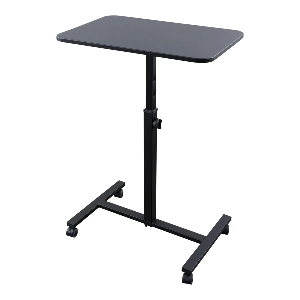 Stand Up Desk Store Stand Up Desk Store Single Column Rolling Standing Desk Laptop Stand Black 2 in 1 accessory — product photo