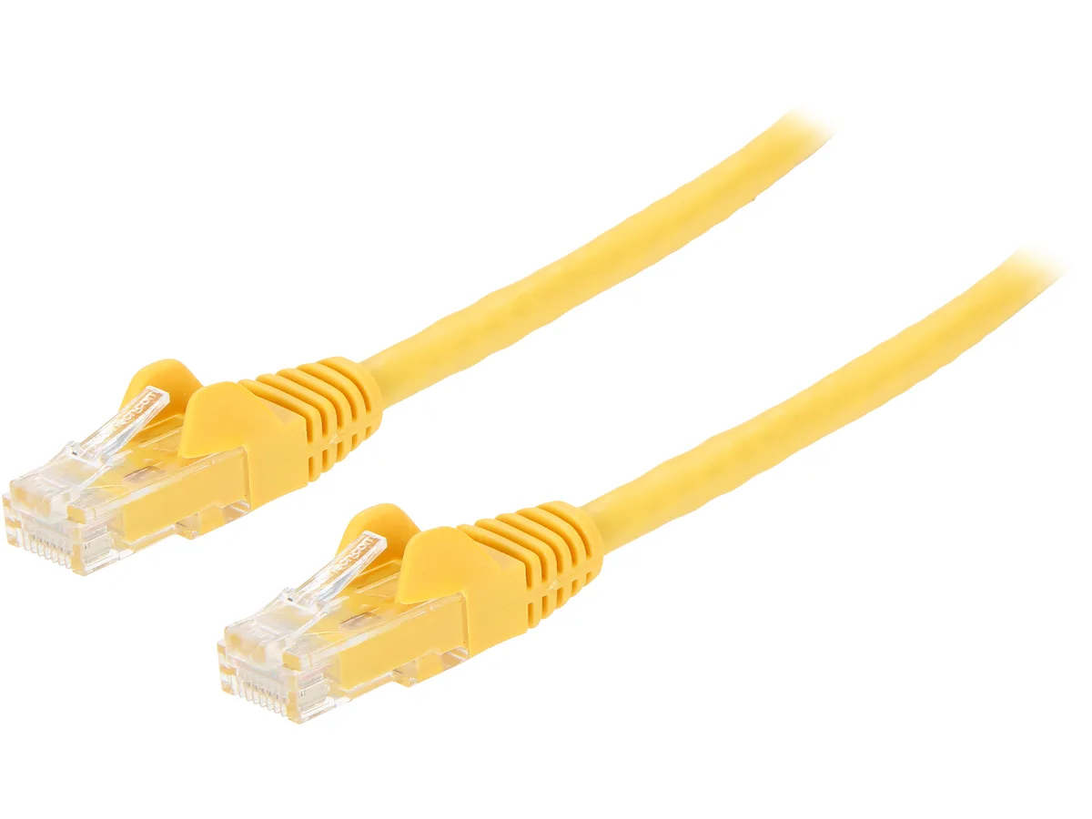 STARTECH STARTECH N6PATCH1YL network ethernet cable Cat6 1 ft Yellow 24 AWG 250 MHz 100W PoE — product photo